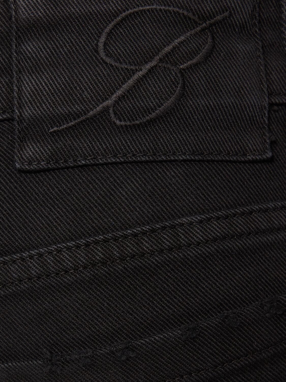 Shop Blumarine Denim Cargo Low Waist Straight Jeans In Black
