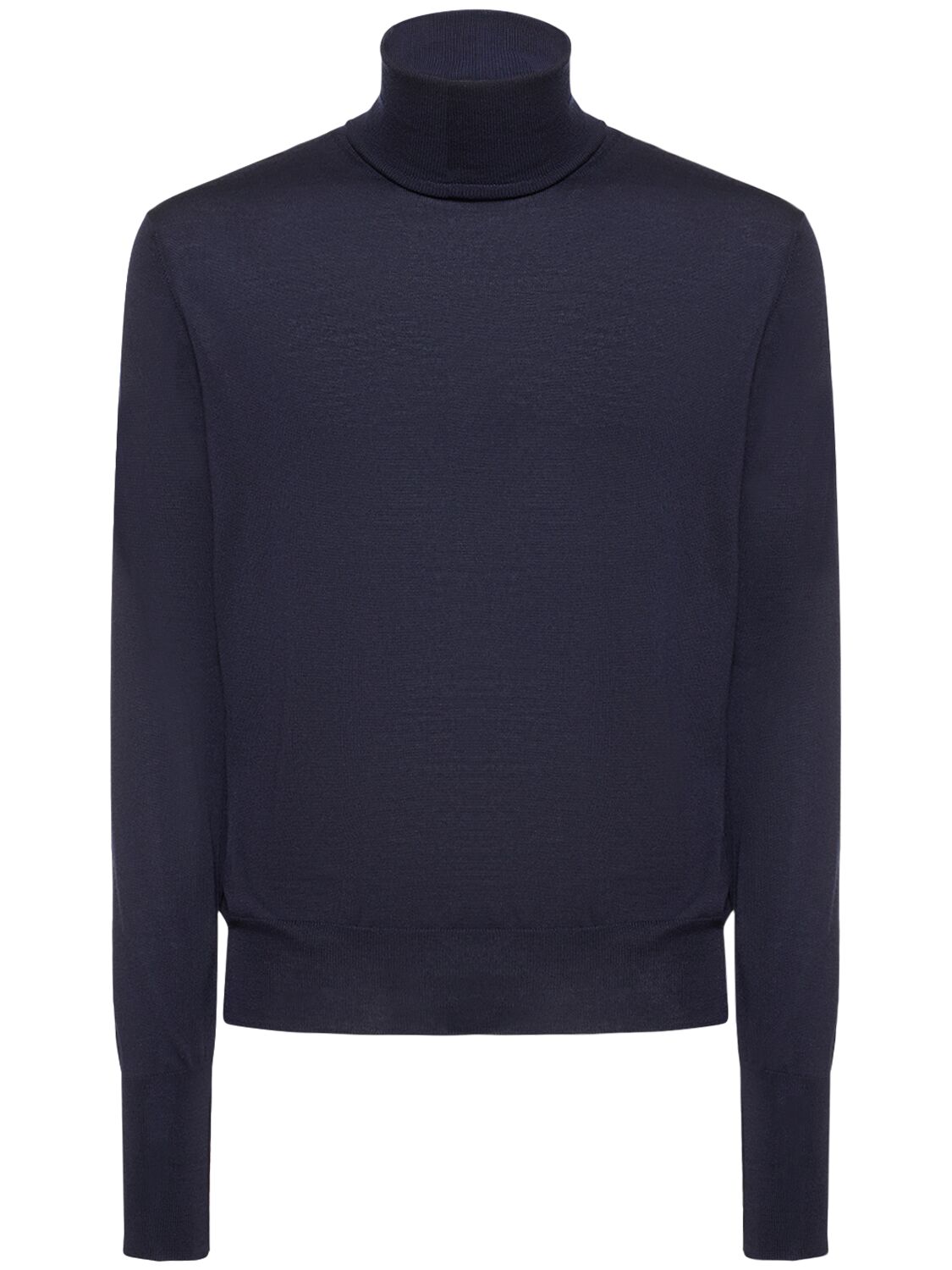 Pt Torino Superfine Wool Knit Turtleneck Sweater In Navy