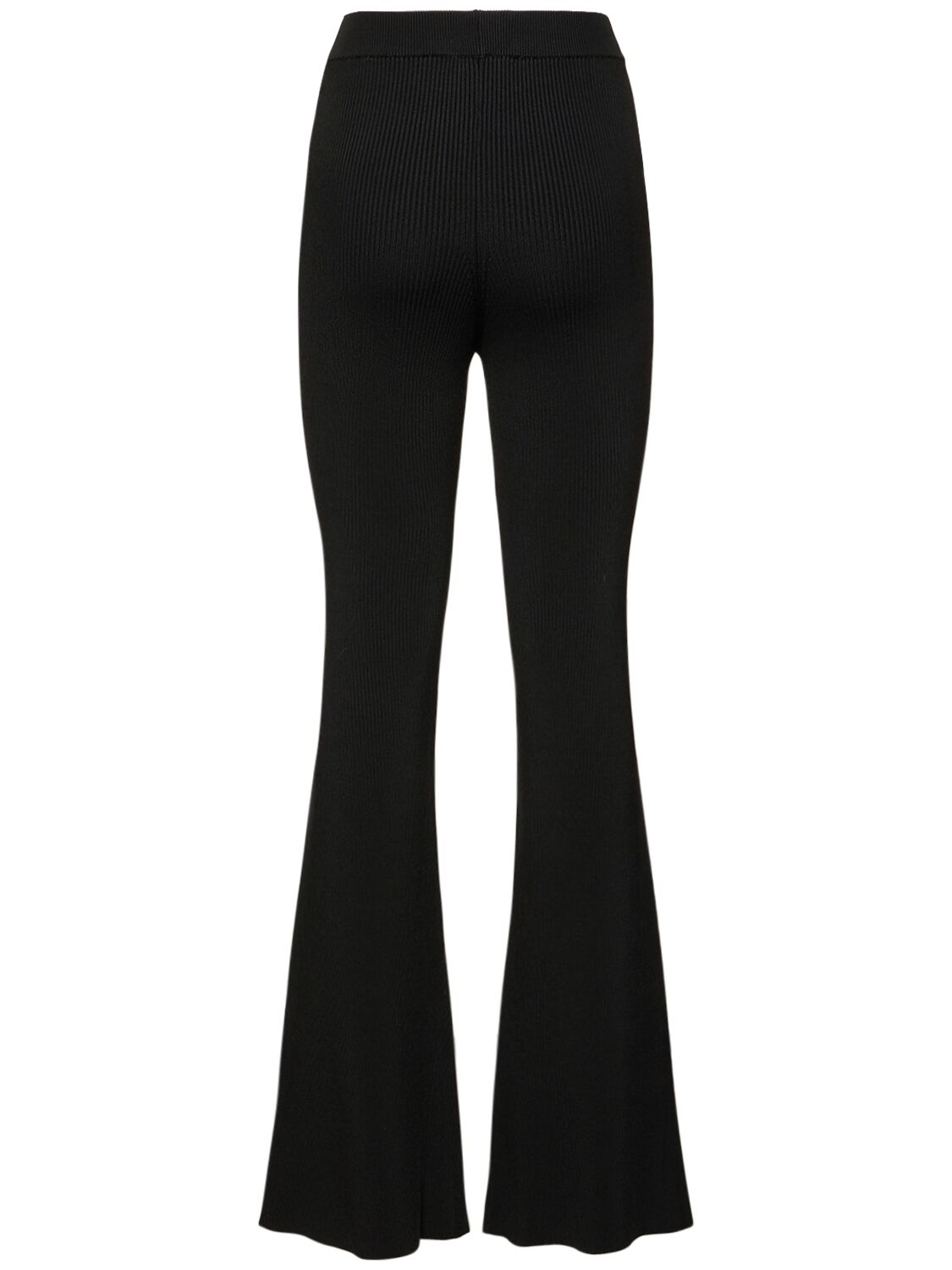 Shop Stella Mccartney Compact Knit Technical Flared Pants In Black