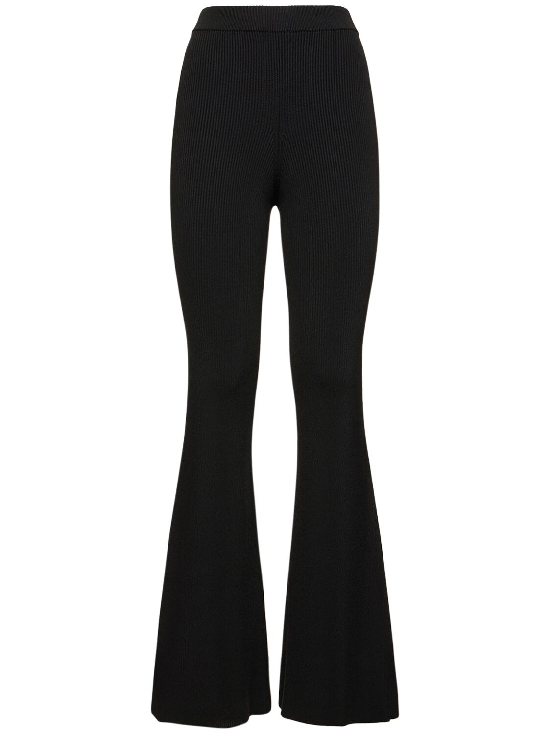 Shop Stella Mccartney Compact Knit Technical Flared Pants In Black