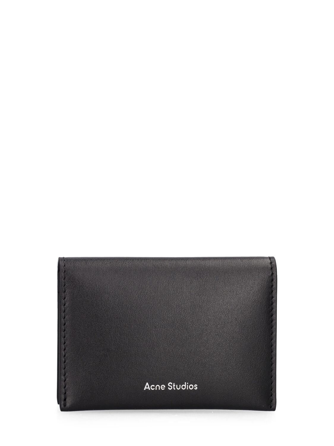 Acne Studios Flap Leather Card Holder In Black