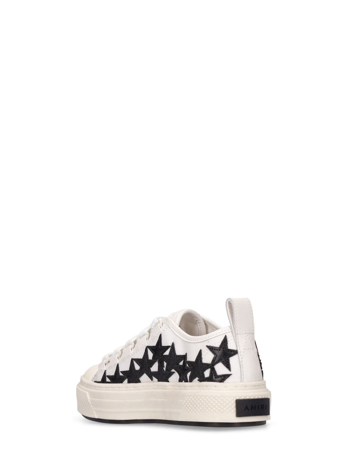 Shop Amiri Cotton Canvas Lace-up Sneakers In White,black