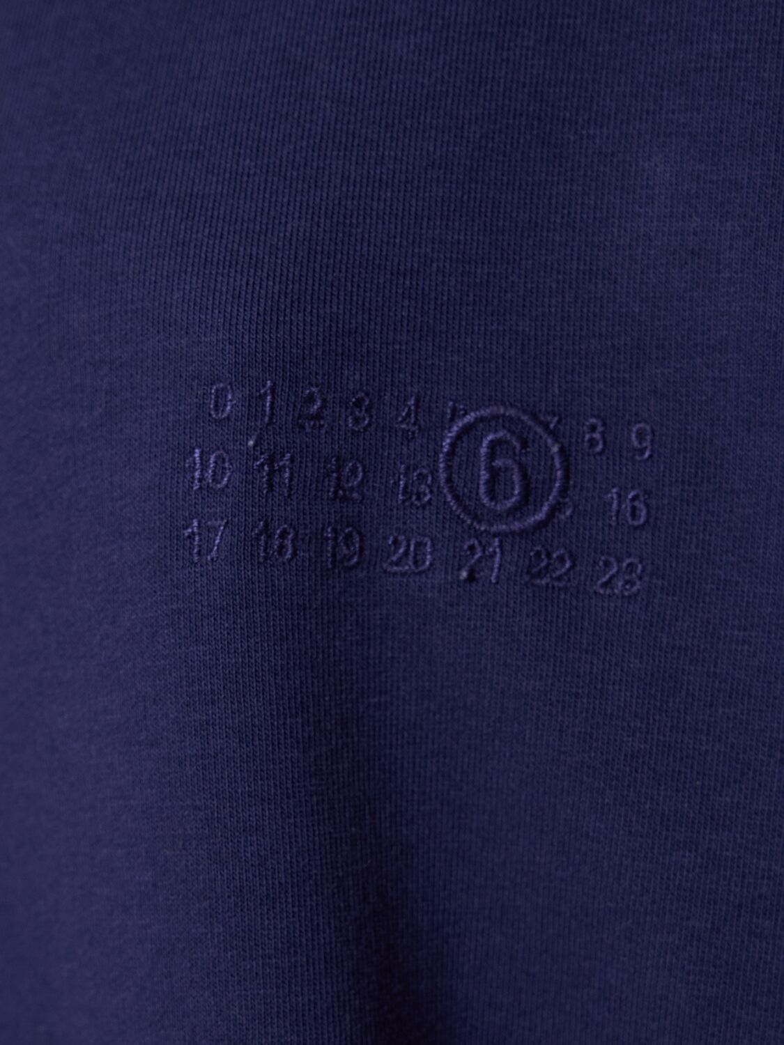 Shop Mm6 Maison Margiela Logo Cotton Blend Jersey Hoodie In Blue