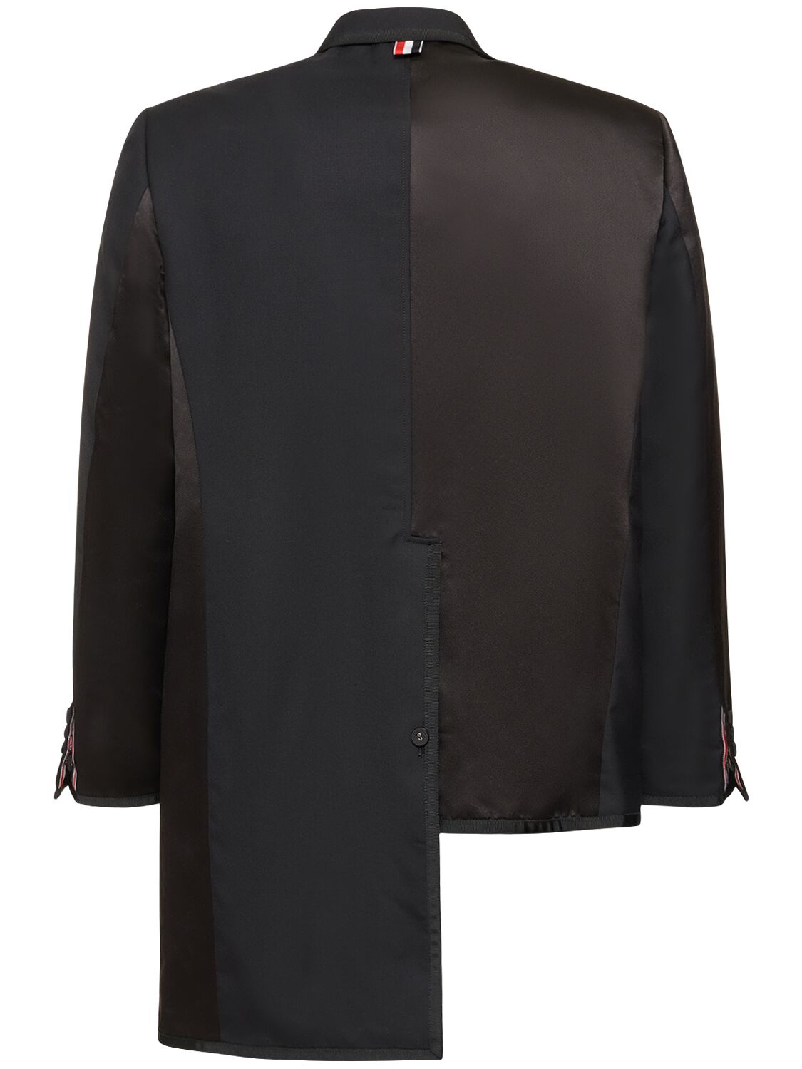 Shop Thom Browne Duchesse Satin Double Breasted Blazer In Black