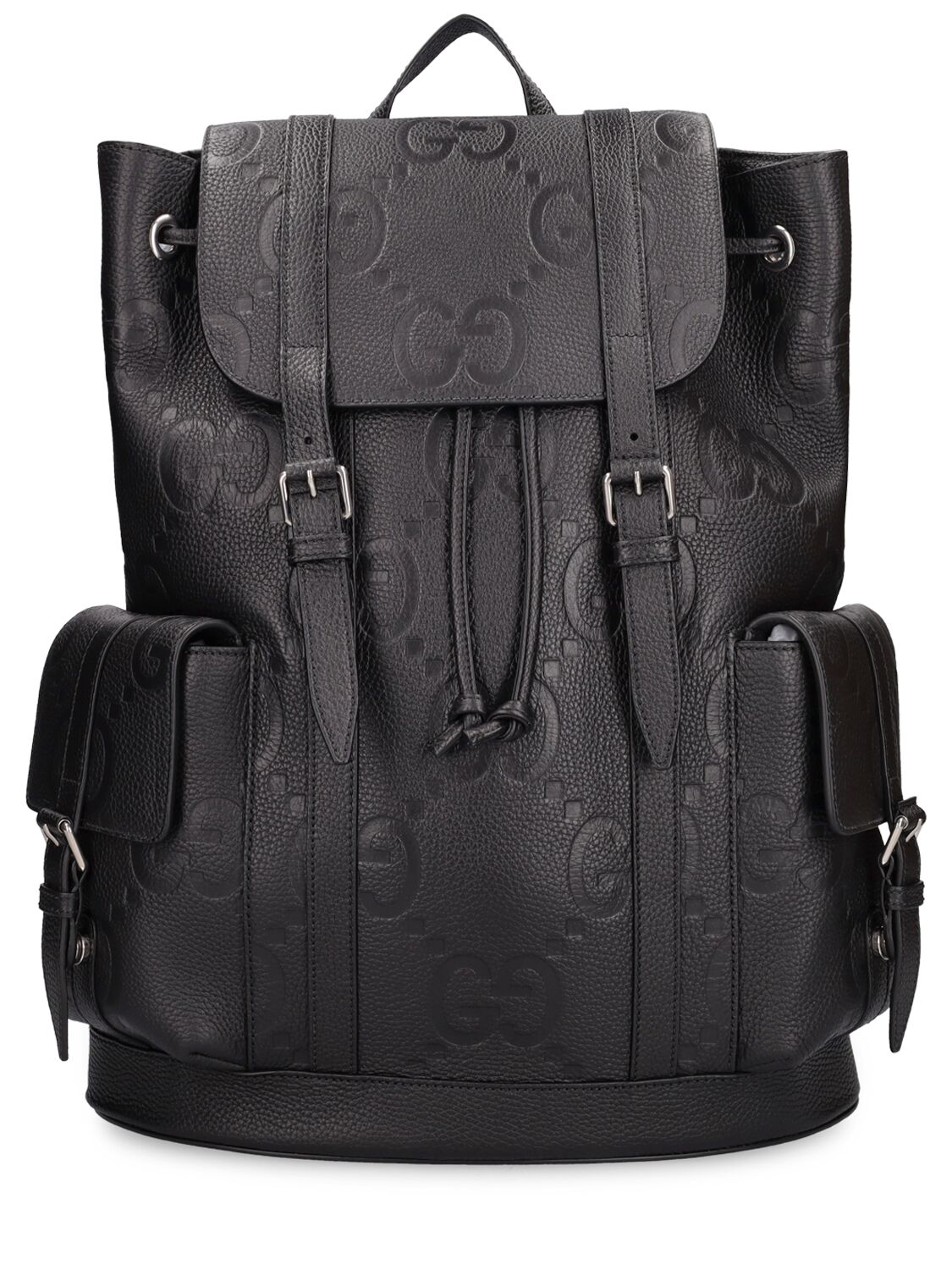 Gucci Jumbo Gg Leather Backpack In 블랙