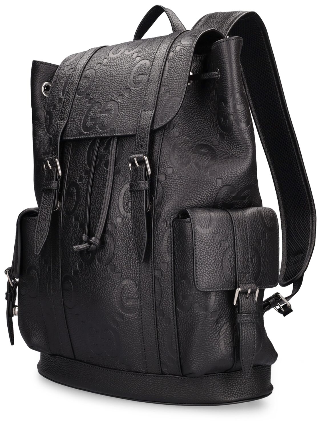 Jumbo GG Leather Backpack in Black - Gucci