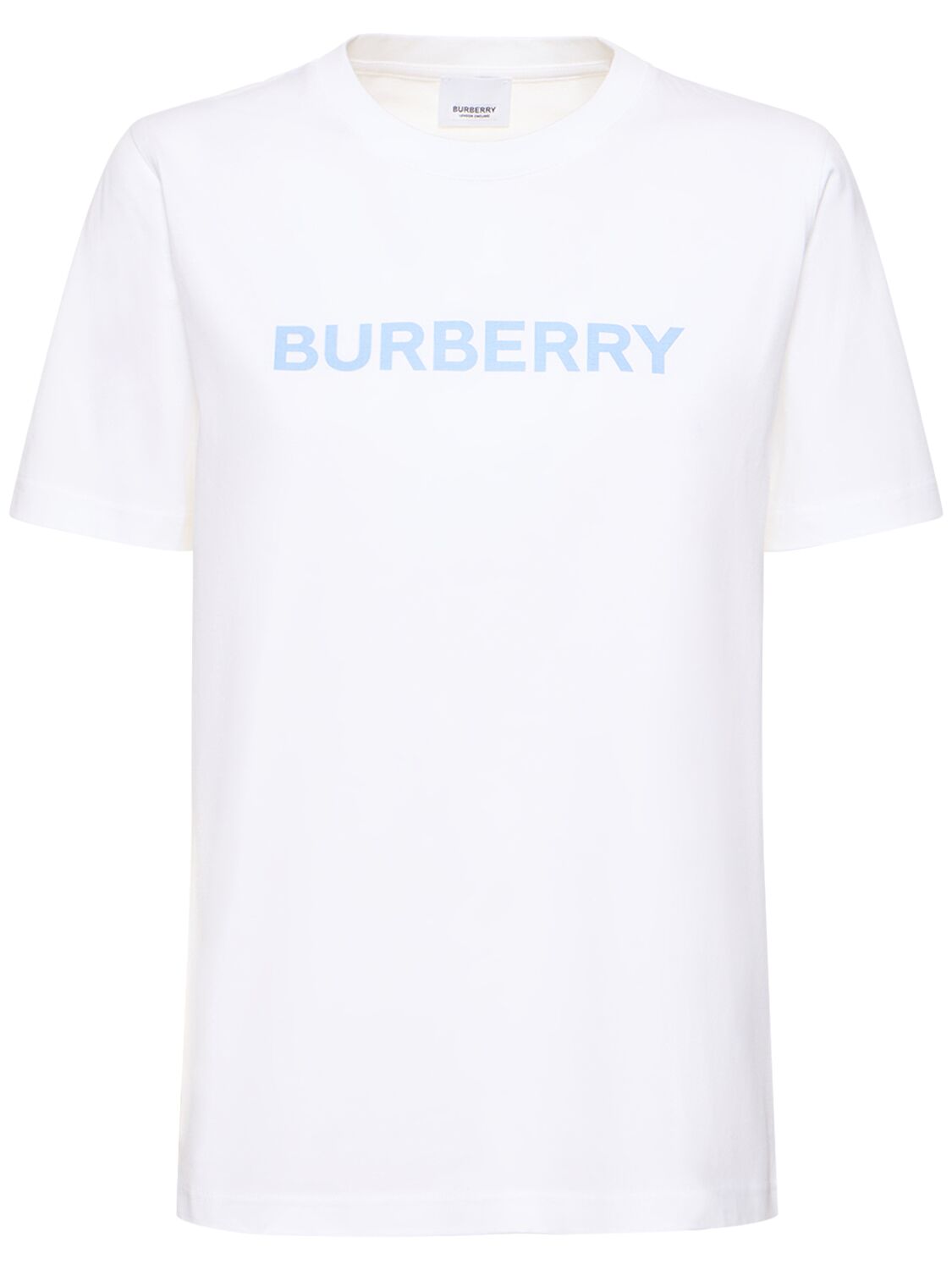 Burberry Margott Jersey Printed Logo T-shirt In White,blue