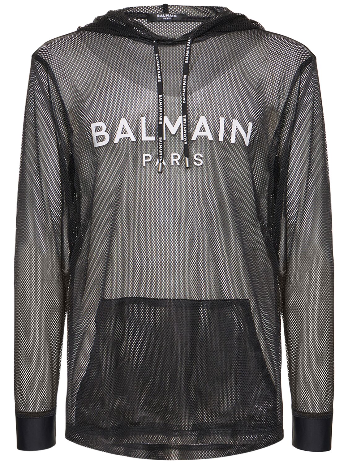 Balmain Underwear Logo Hoodie In Black,white