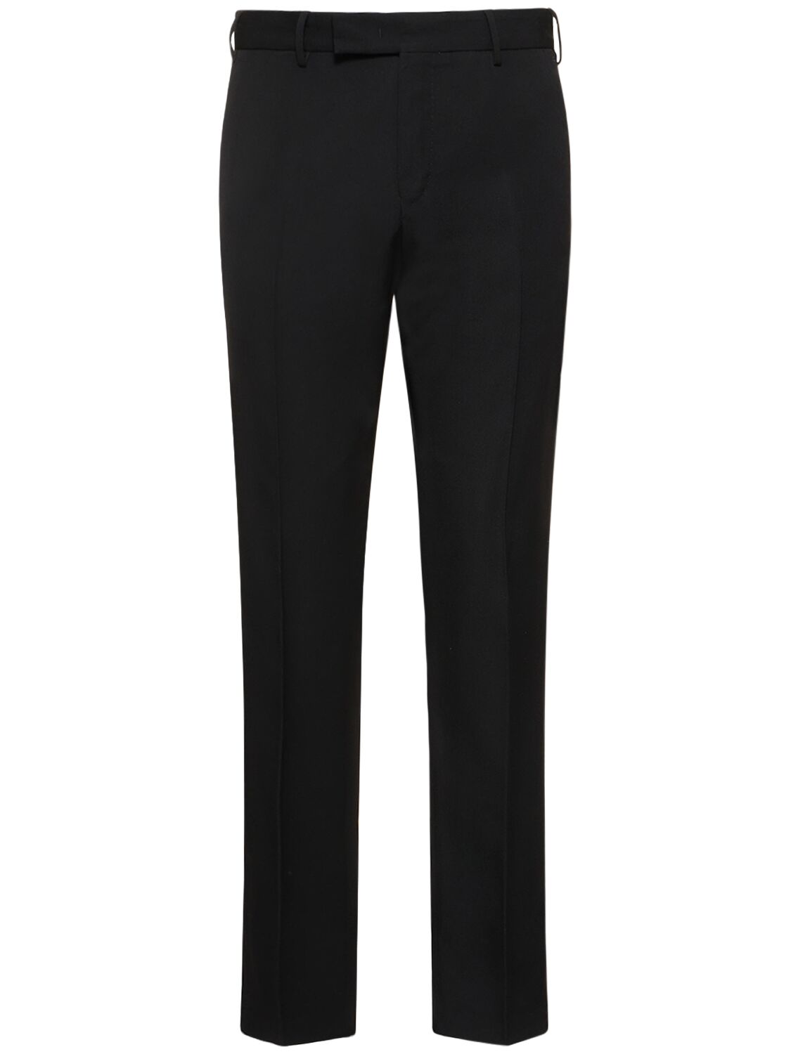 Pt Torino Classic Wool Straight Trousers In Black