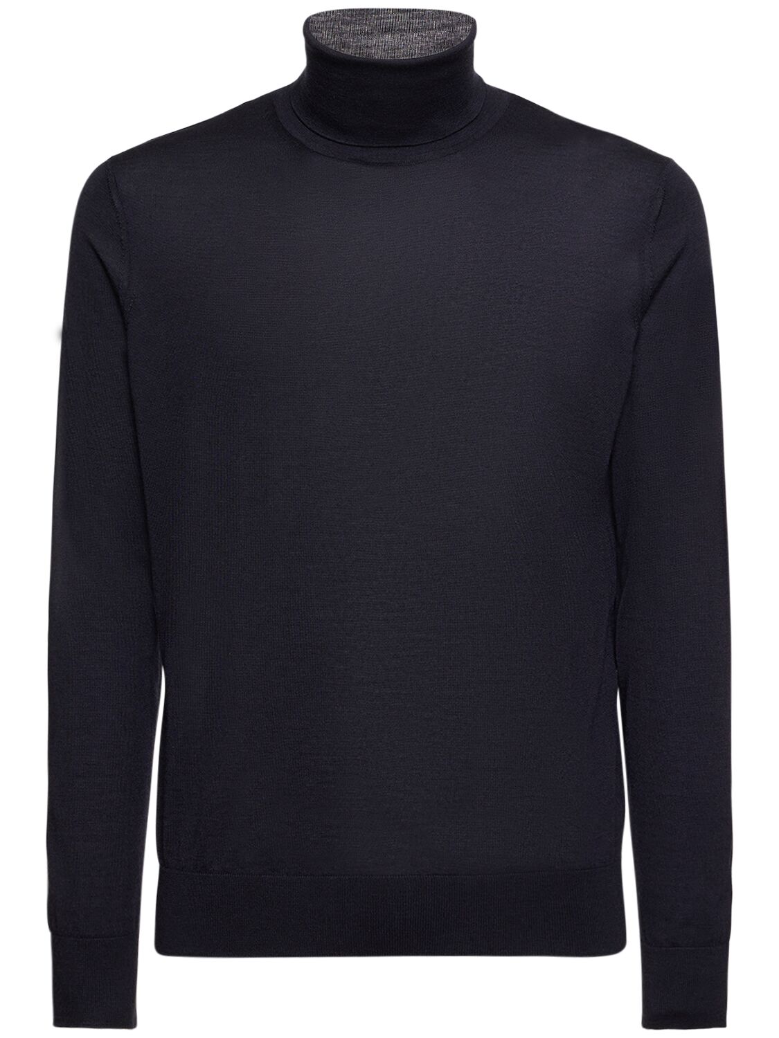 Zegna Cashmere & Silk Turtleneck Sweater In Navy