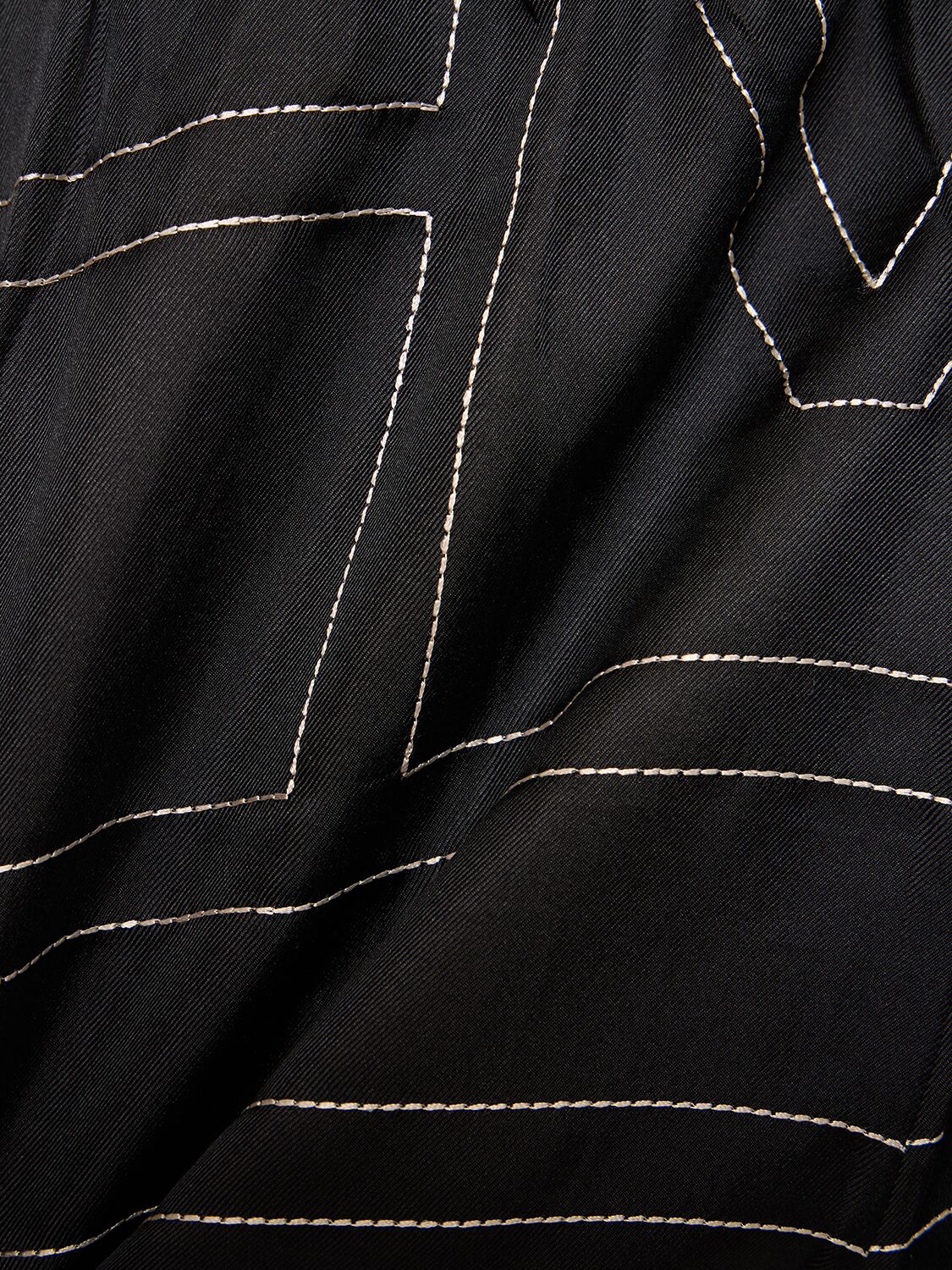 Shop Totême Monogram Embroidered Silk Pajama Shorts In Black