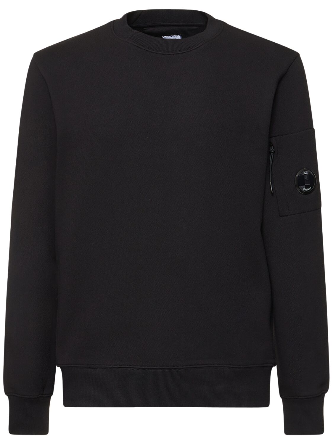 C.p. Company Diagonal Cotton Sweatshirt In Black