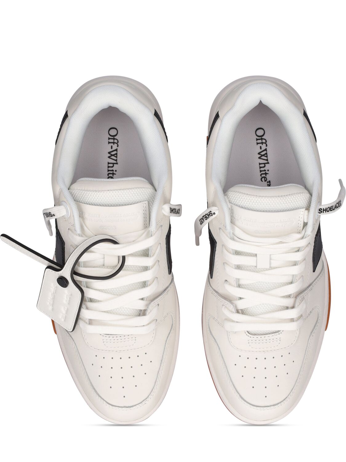 Shop Off-white 30mm Out Of Office Leather Sneakers In White,black