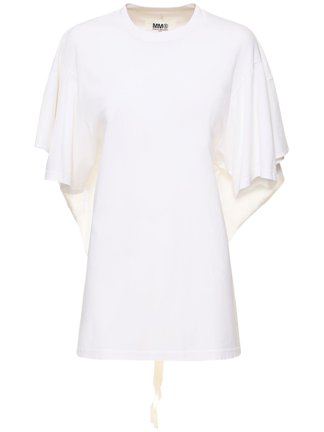 Shop Mm6 Maison Margiela Open Back Cotton T-shirt In White