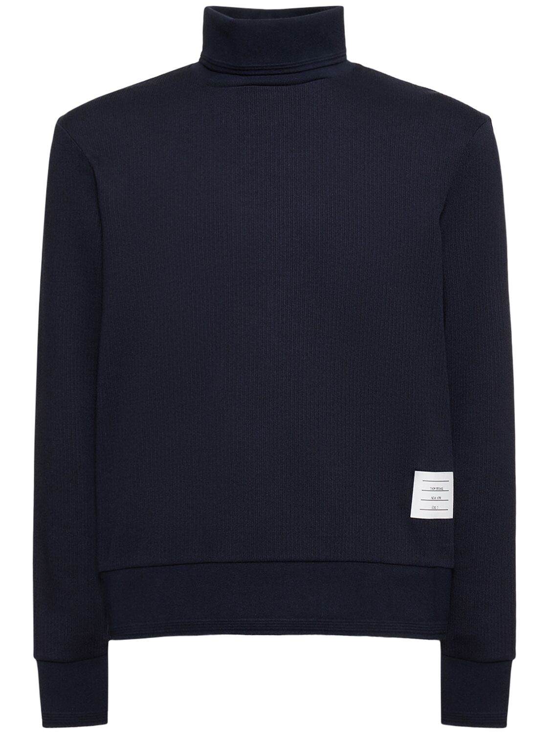 THOM BROWNE COTTON KNIT TURTLENECK SWEATER