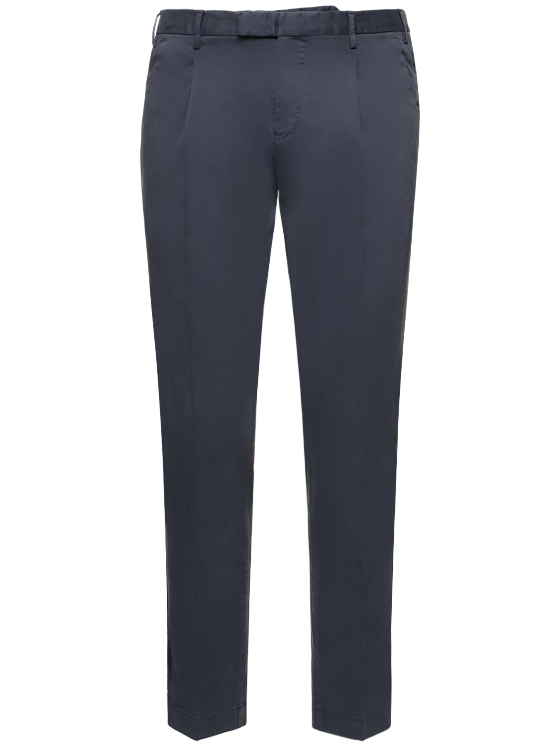 Pt Torino Stretch Cotton Pants In Navy