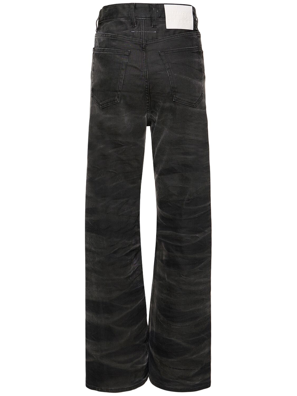 Mm6 Maison Margiela Baggy Wide-leg Faded Jeans In Black | ModeSens