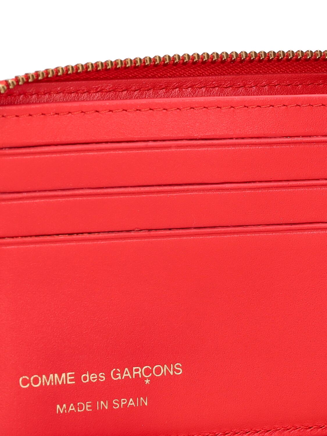 Shop Comme Des Garçons Leather Zip Wallet In Orange
