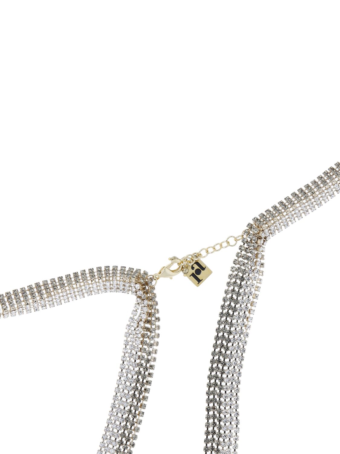 Shop Rosantica Arte Crystal Scarf Long Necklace In Gold,crystal