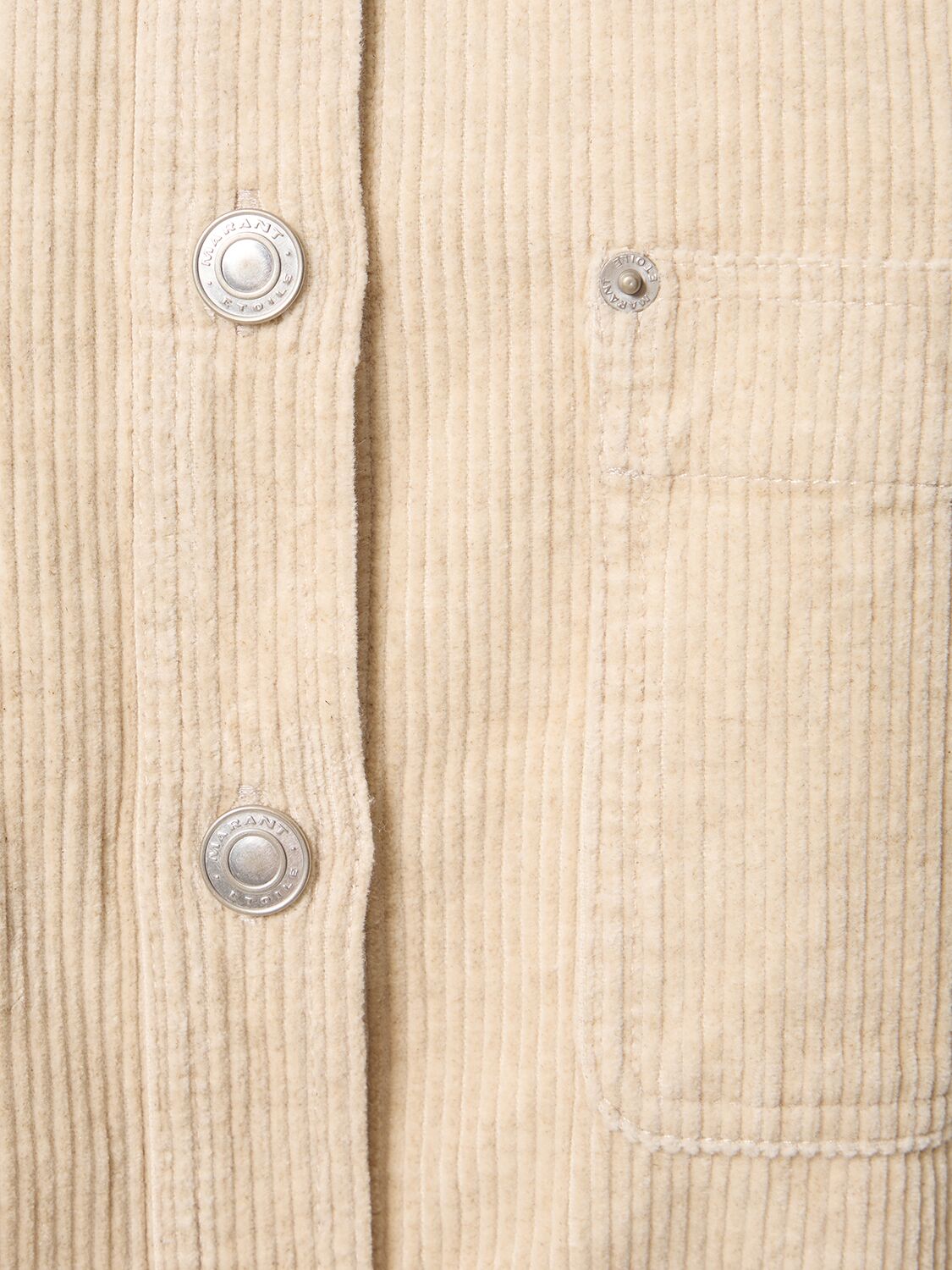 Shop Marant Etoile Randal Corduroy Cotton Linen Overshirt In Beige