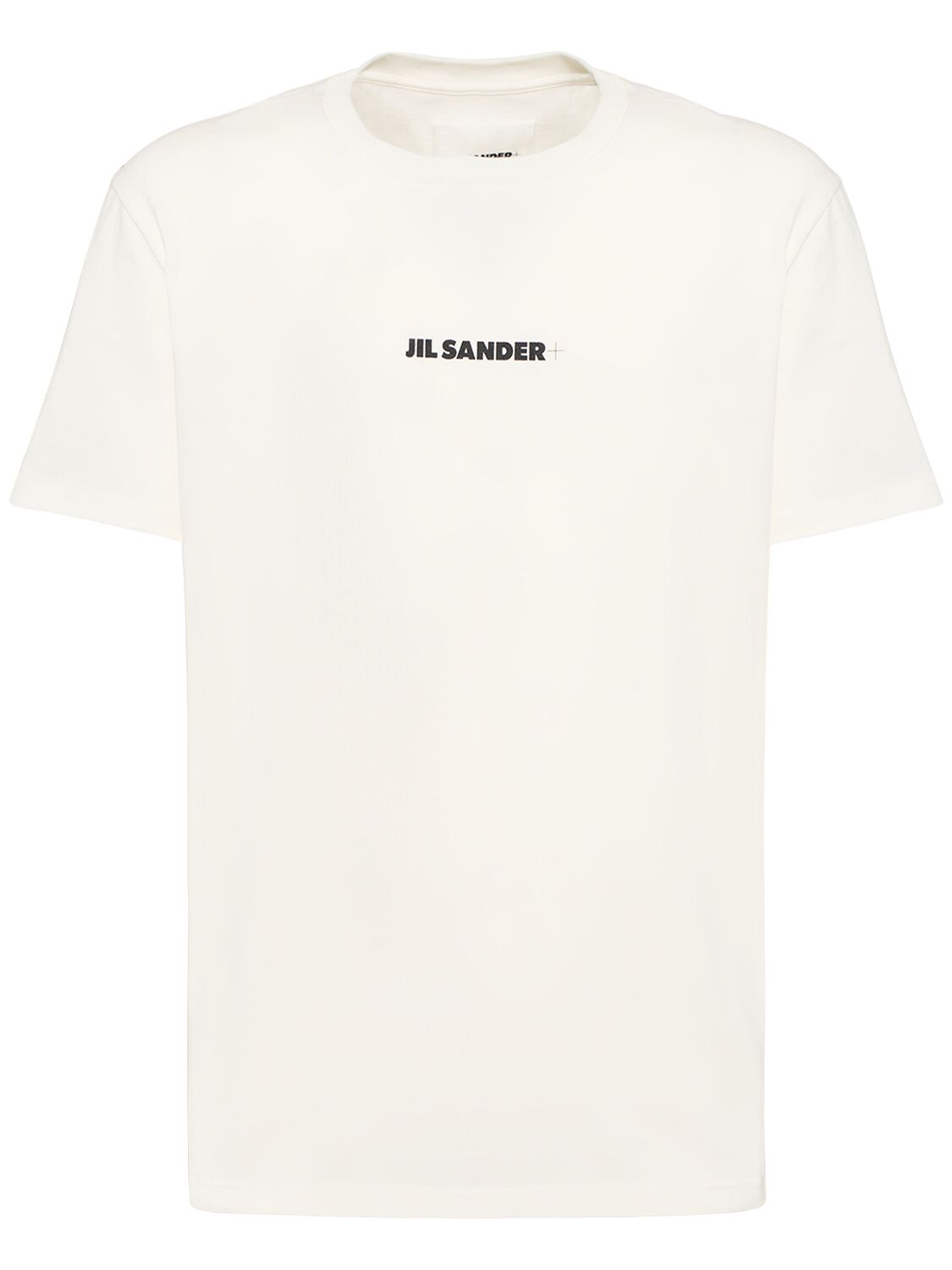 Shop Jil Sander Cotton Jersey Logo T-shirt In Porcelain