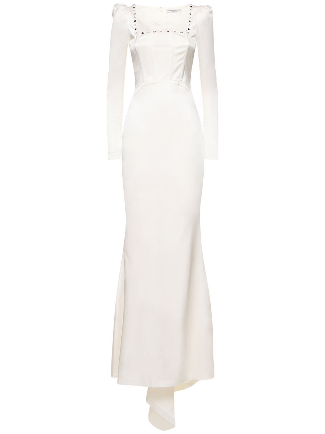 Robe Longue En Satin De Soie Cloutée - ALESSANDRA RICH - Modalova