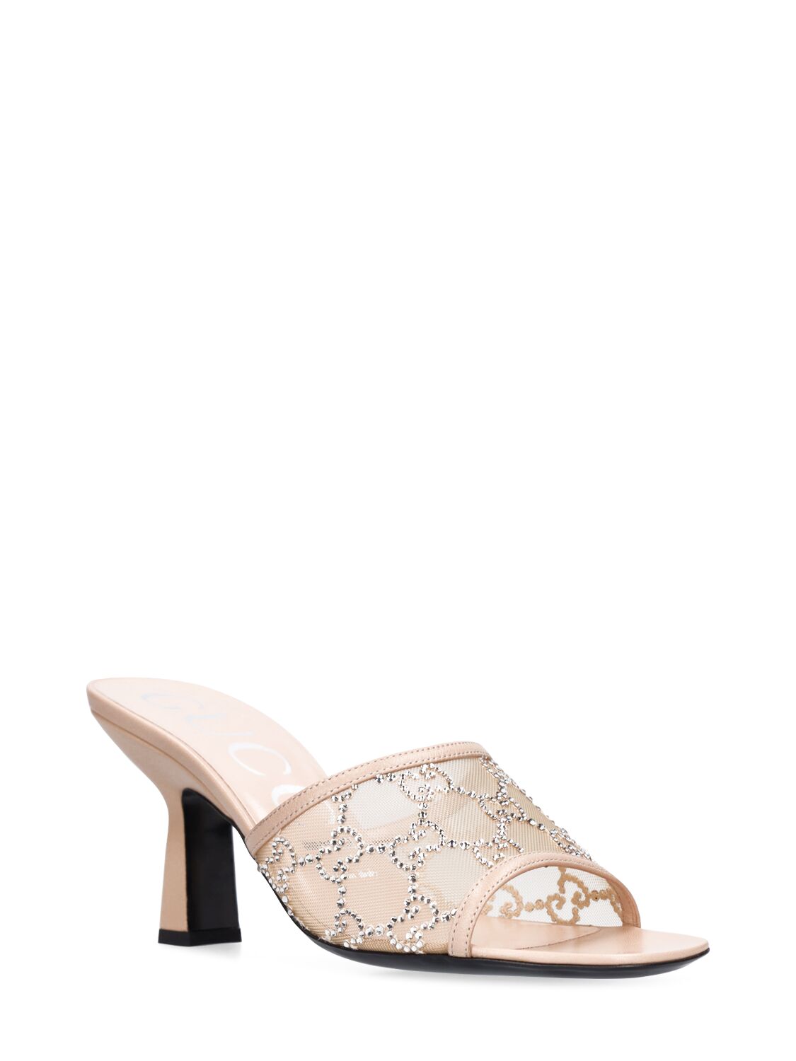 Shop Gucci 75mm  Demi Slide Sandals In Rose Beige