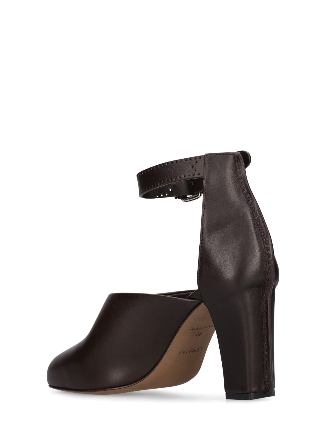 Shop Lemaire 80mm Leather High Heels In Brown