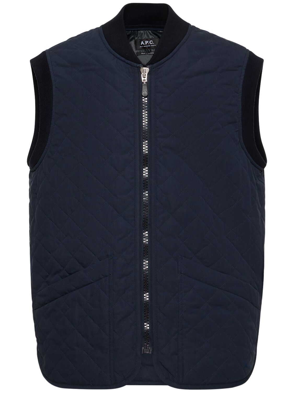Apc Quilted Cotton Blend Puffer Vest In Navy