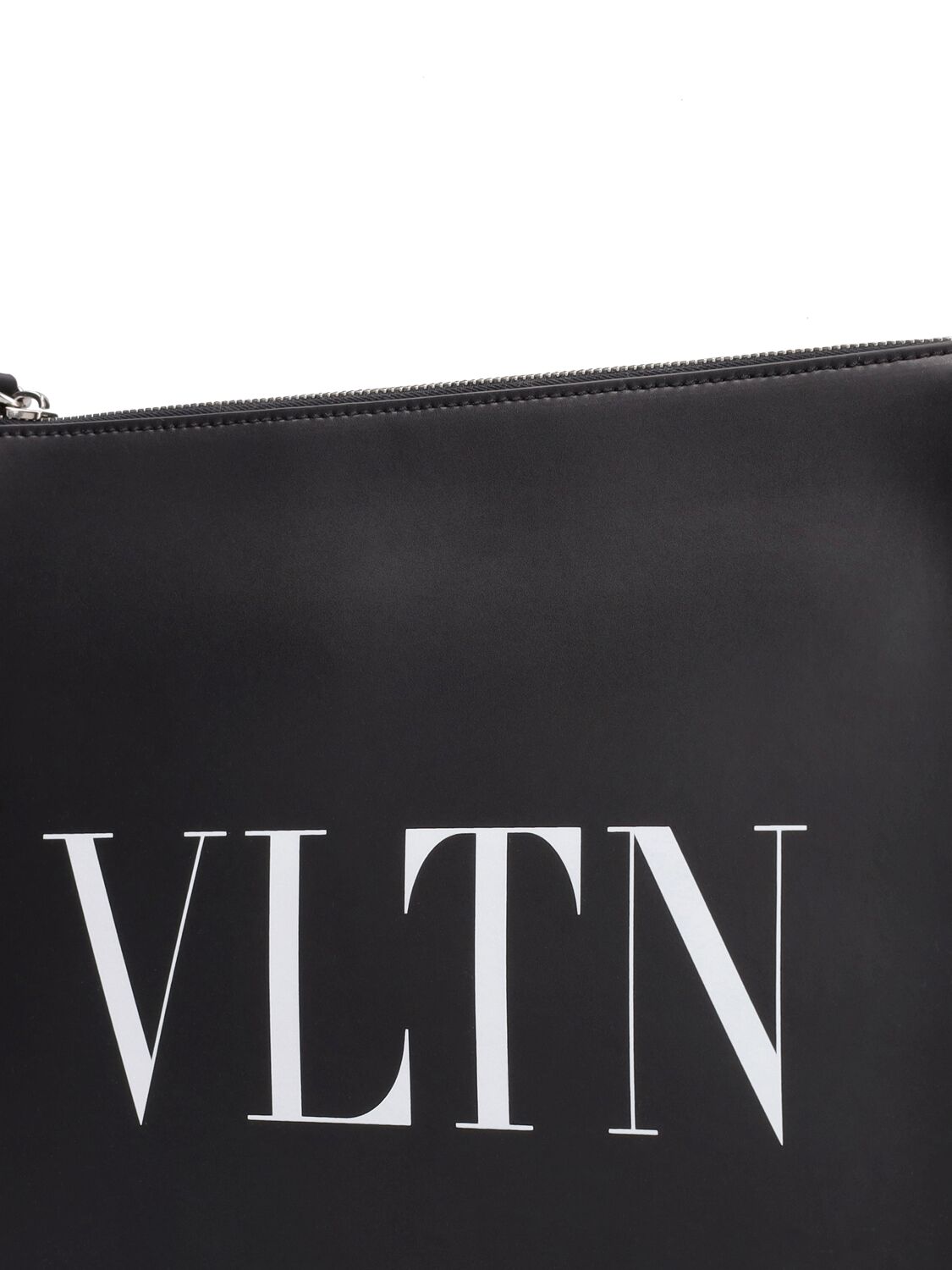 Shop Valentino Vltn Leather Pouch In Black