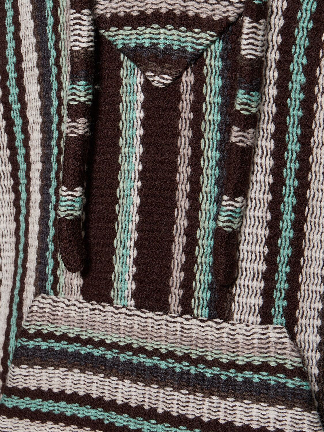 Shop Alanui Barefoot Baja Wool Knit Anorak In Brown