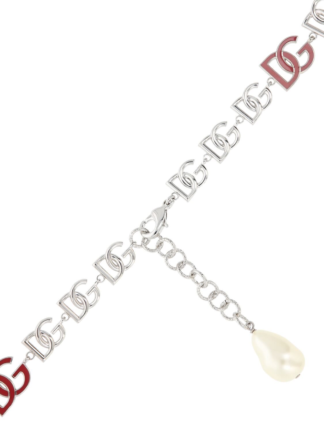 Shop Dolce & Gabbana Multi Dg Logo Collar Necklace In Silver
