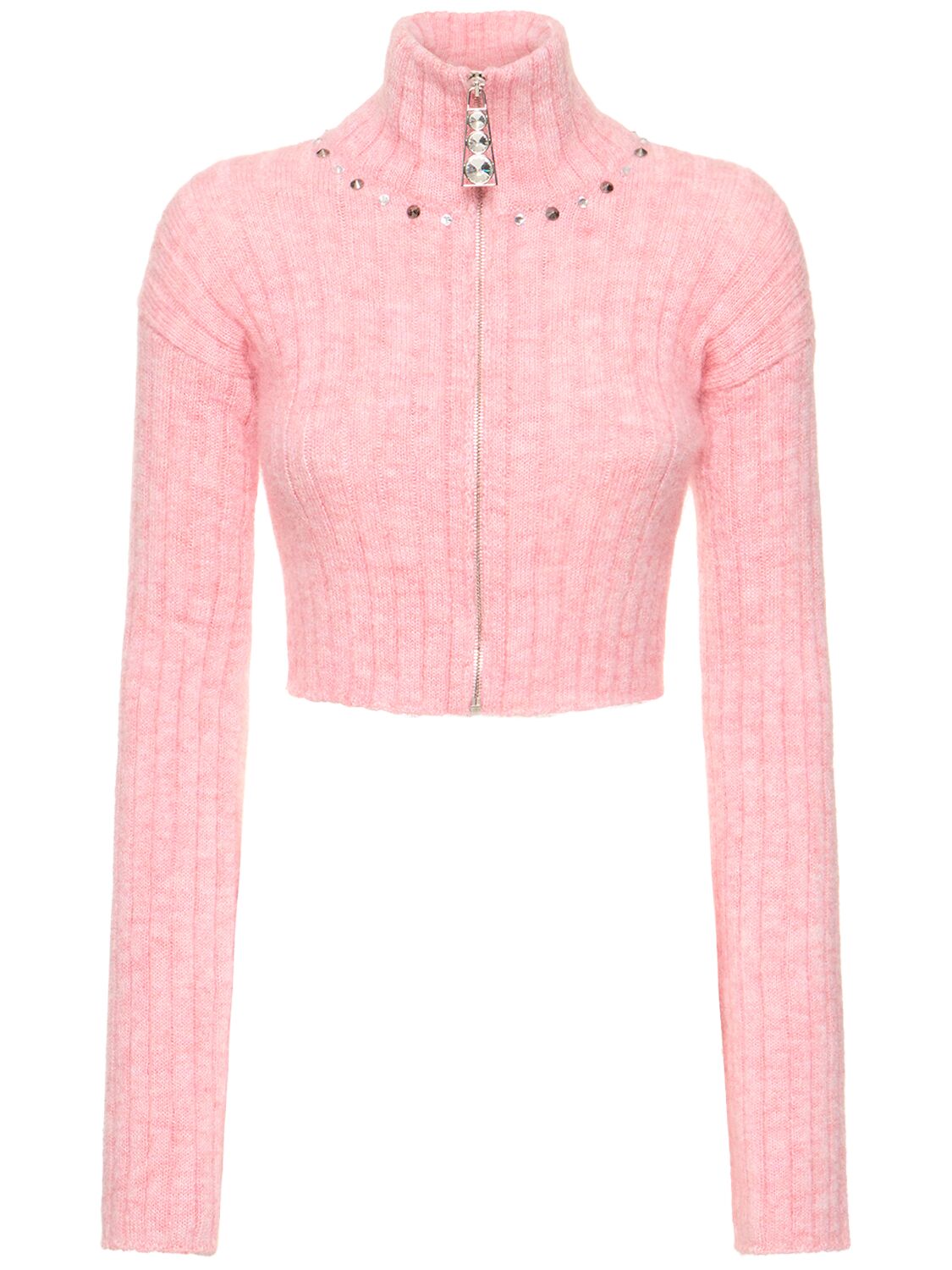 Cardigan Court En Maille De Mohair Mélangé - ALESSANDRA RICH - Modalova
