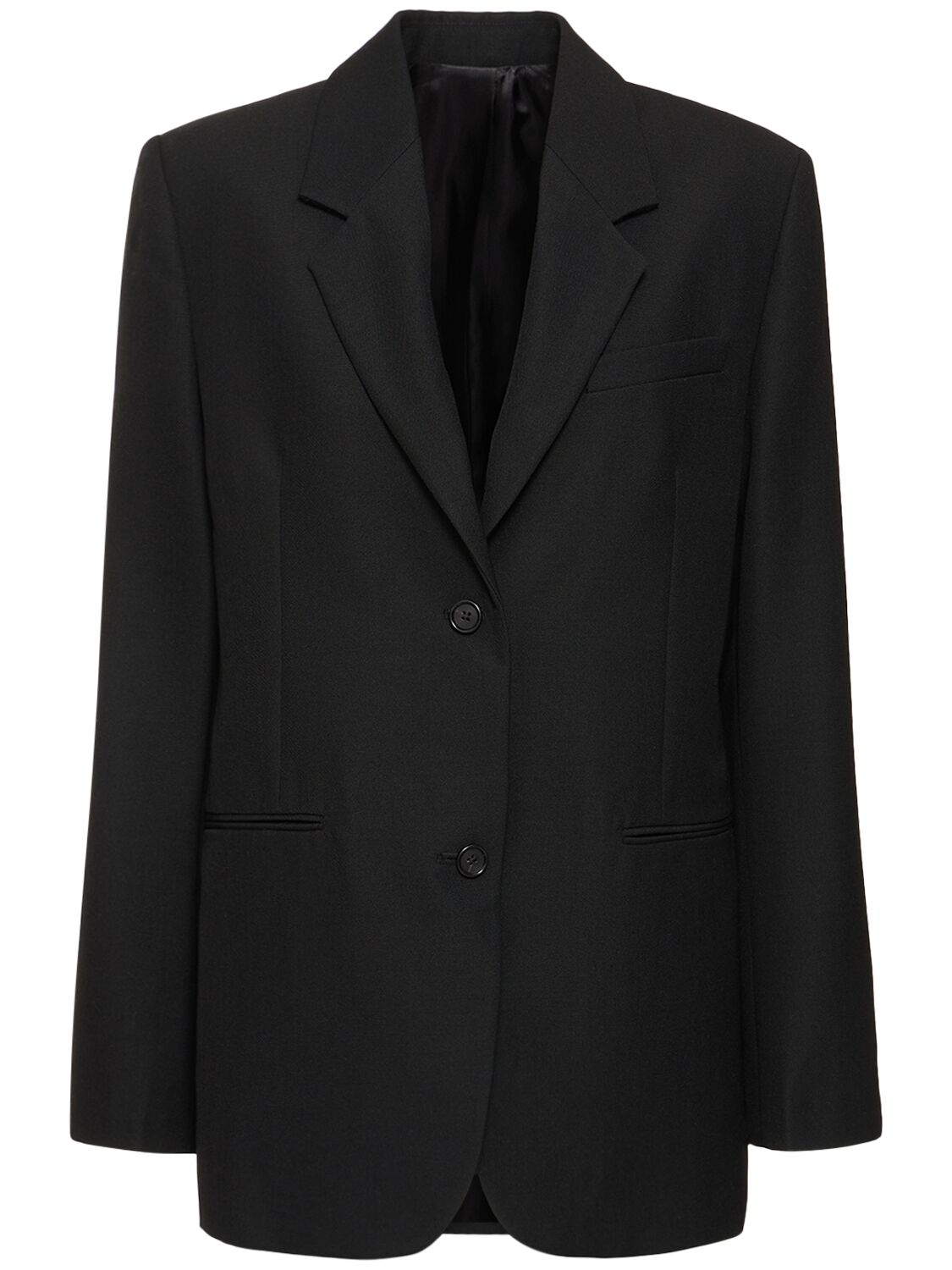 Shop Totême Tailored Wool Blend Jacket In Black