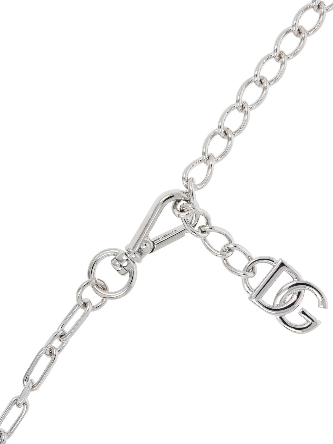 Shop Dolce & Gabbana Dg Logo Tag Necklace In Silver