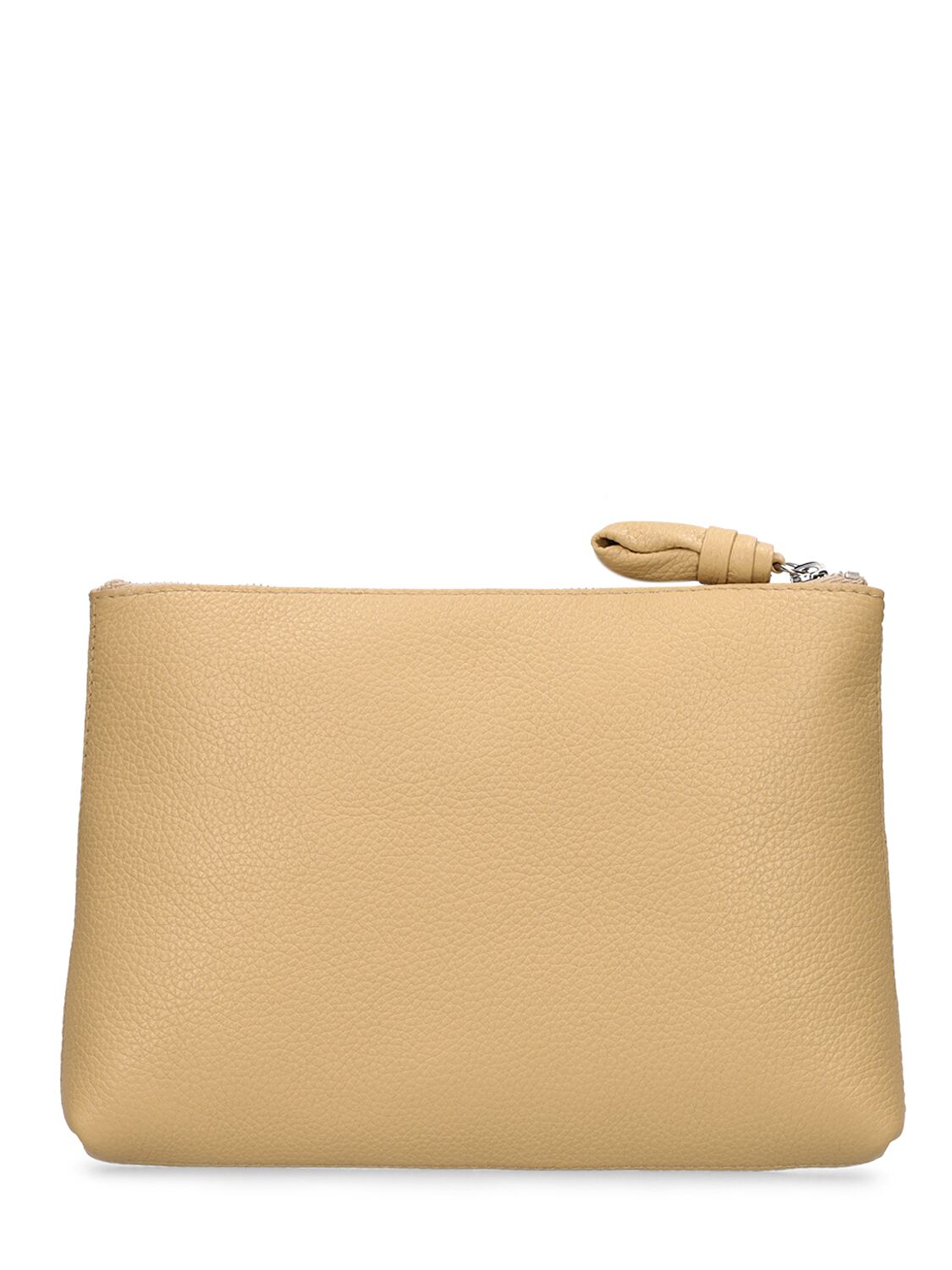 Shop Lemaire Small Leather Pouch In Seashell Beige