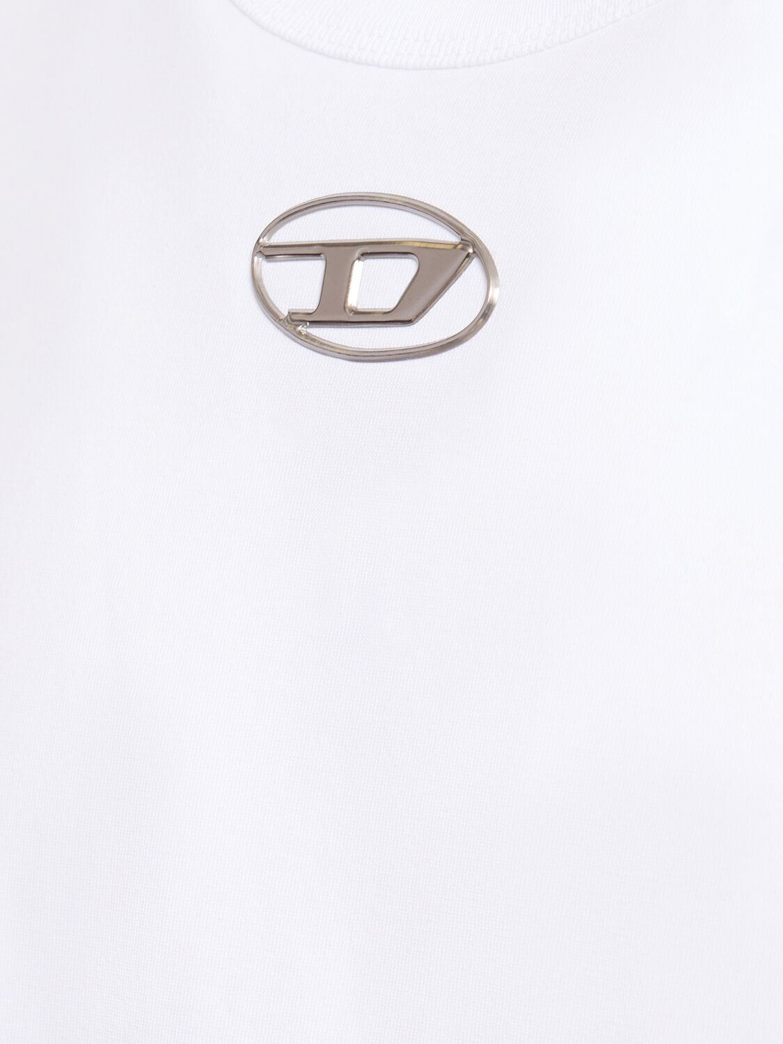 Diesel Oval-d Mold Print Cotton Jersey T-shirt In White