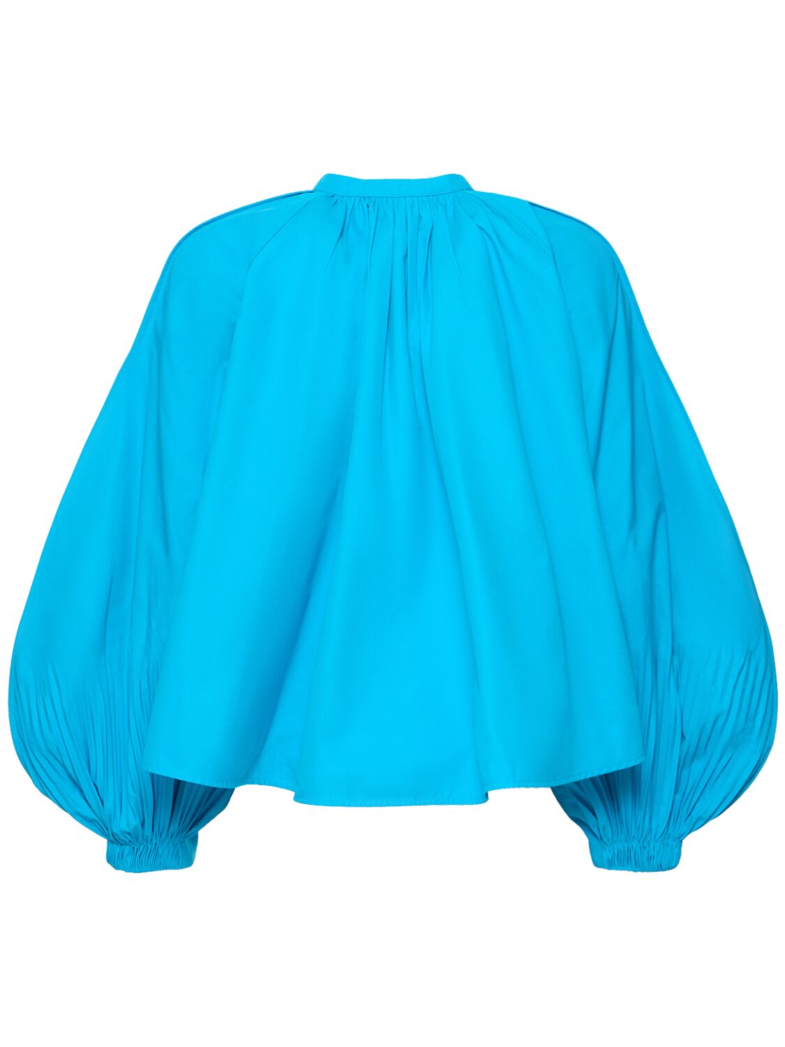 Shop Jil Sander Cotton Poplin Puff Sleeve Shirt In Light Blue