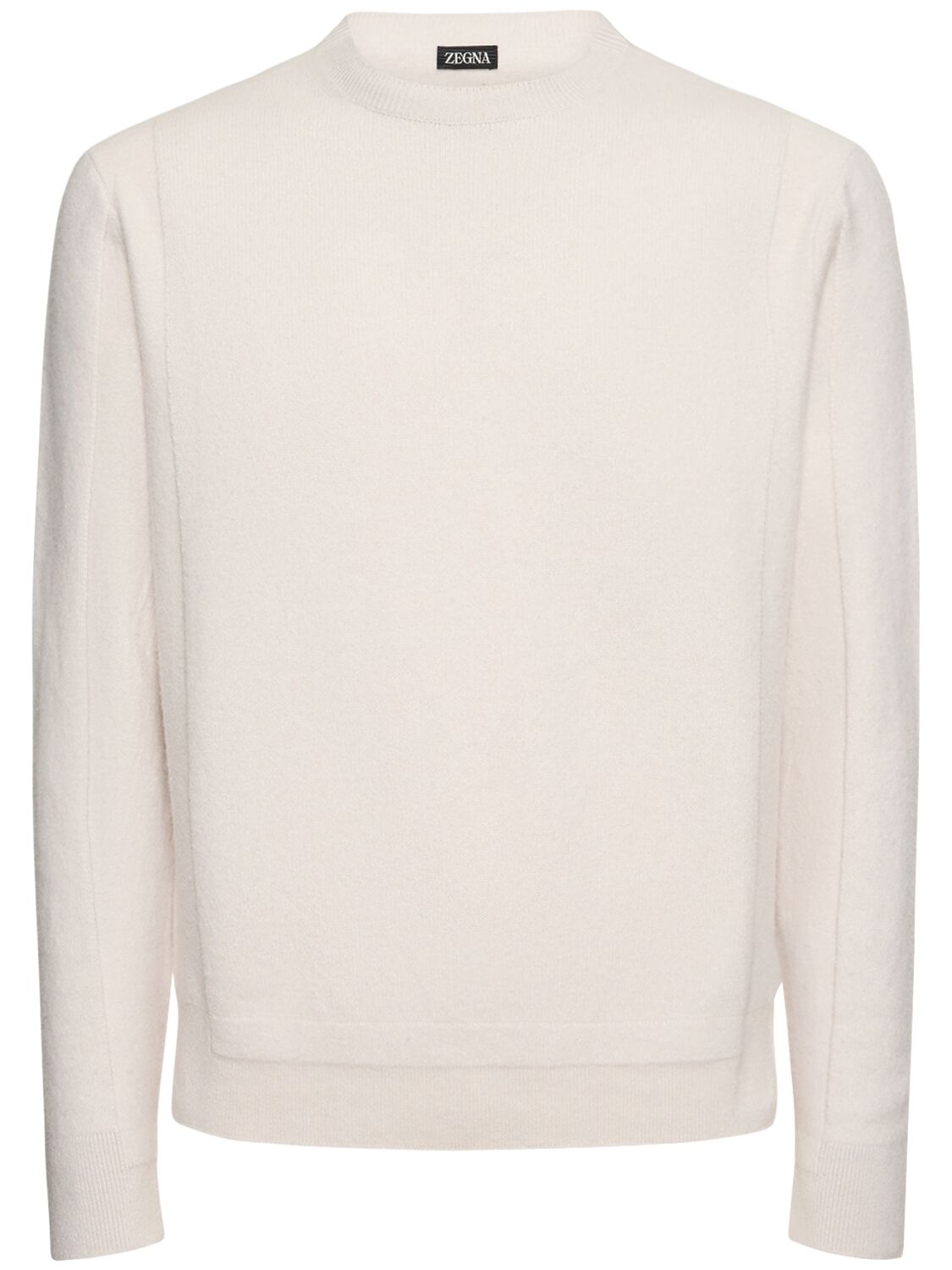Zegna Wool & Cashmere Crewneck Sweater In White