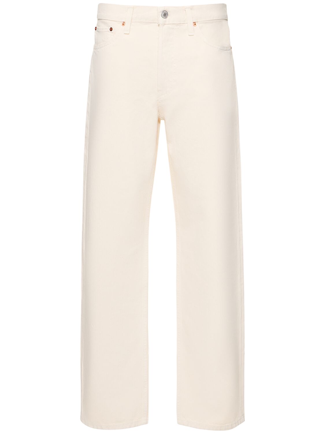 Shop Re/done Loose Cotton Straight Jeans In White