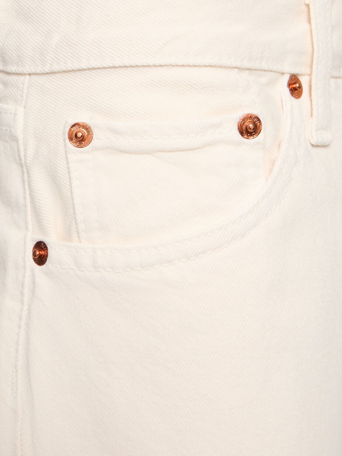 Shop Re/done Loose Cotton Straight Jeans In White