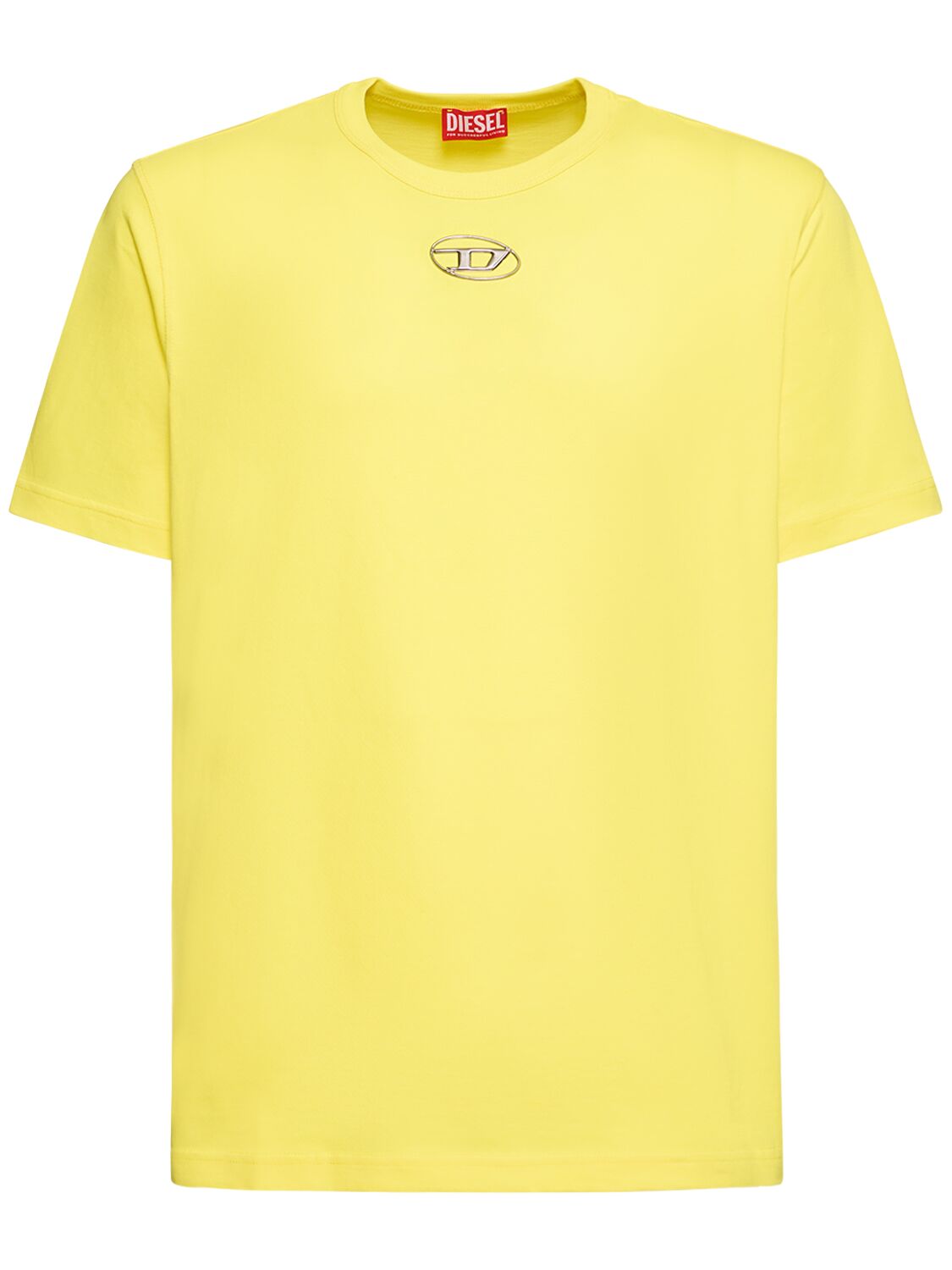 Diesel Oval-d Mold Print Cotton Jersey T-shirt In Lime Green