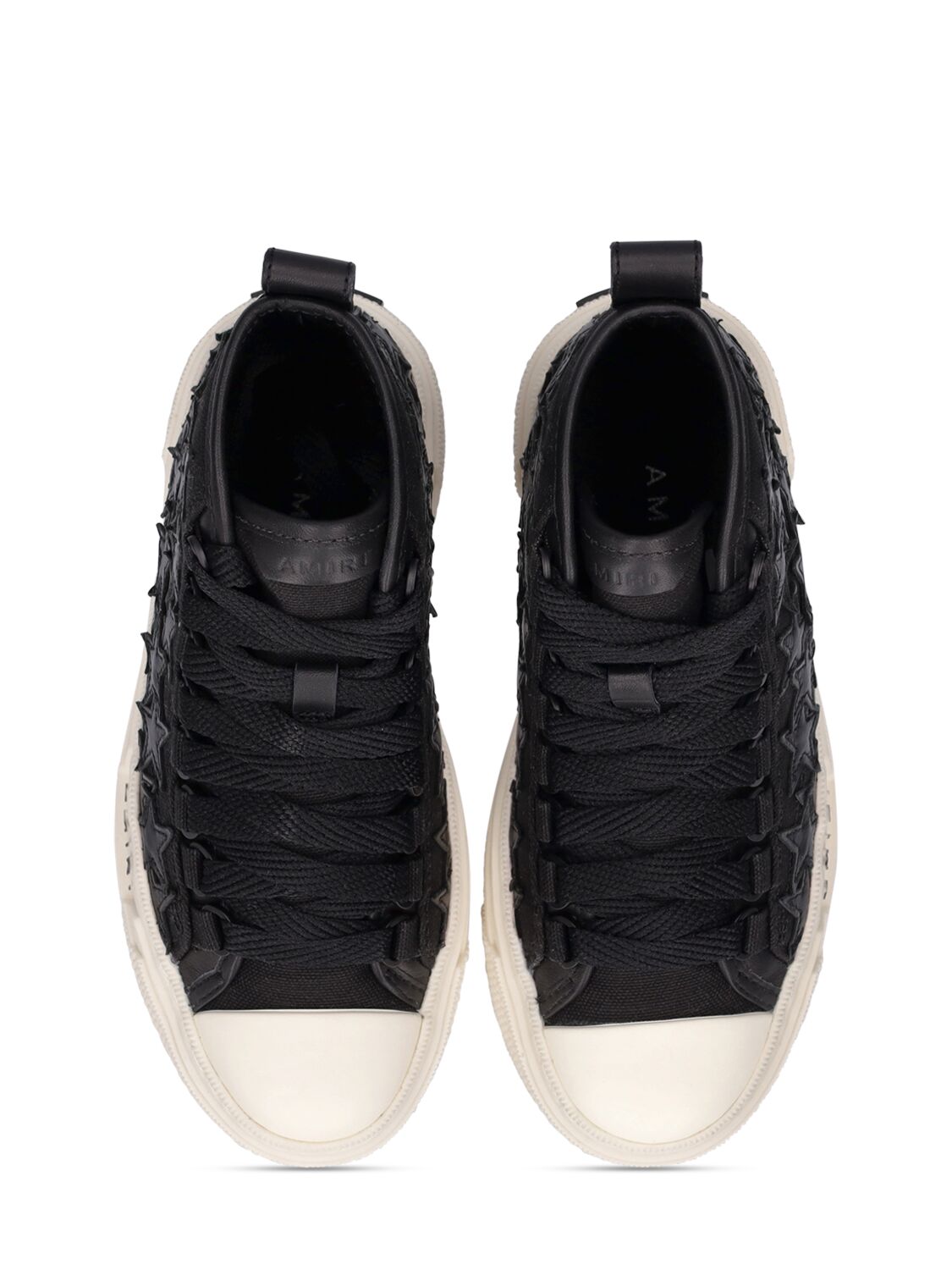 Shop Amiri Cotton Canvas Lace-up Sneakers In Black
