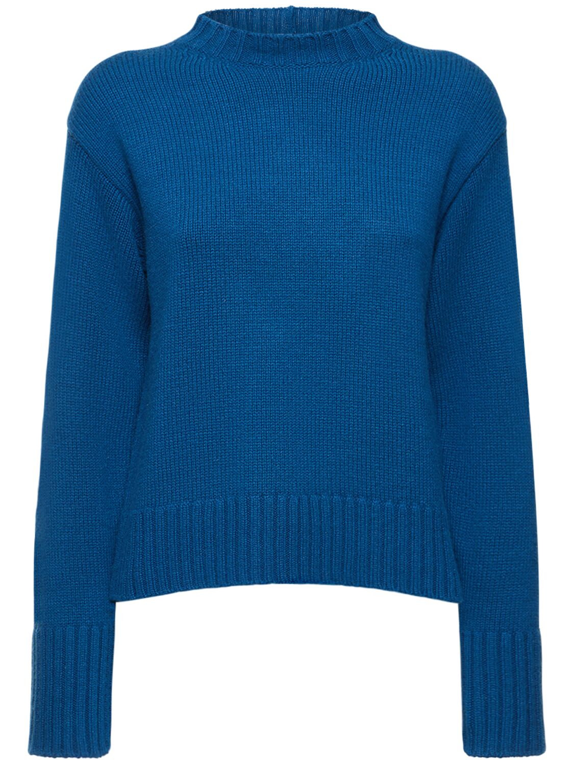 Cashmere Blend Knit Crewneck Sweater – WOMEN > CLOTHING > KNITWEAR