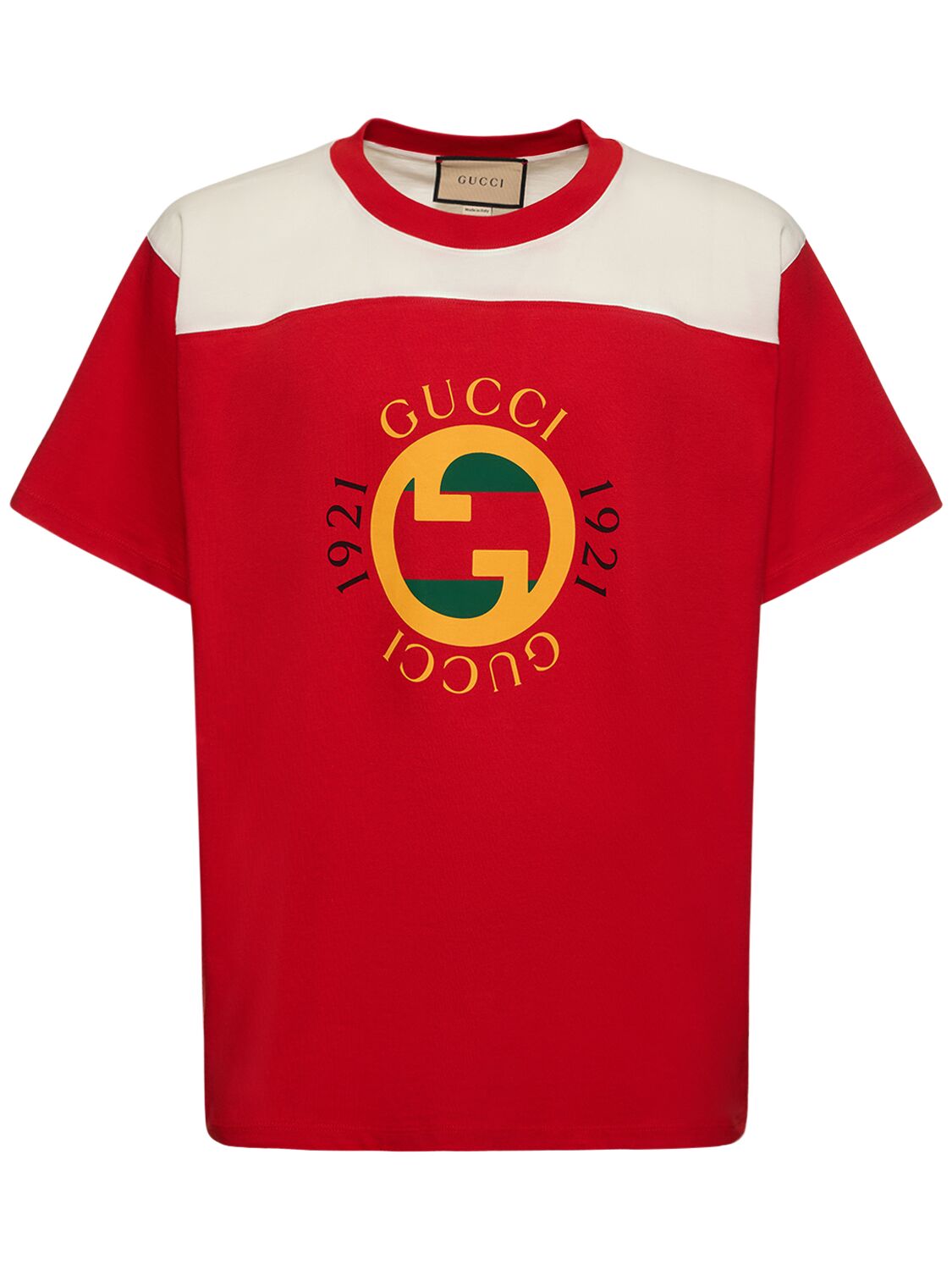 Cotton Jersey T-shirt With Print In Red