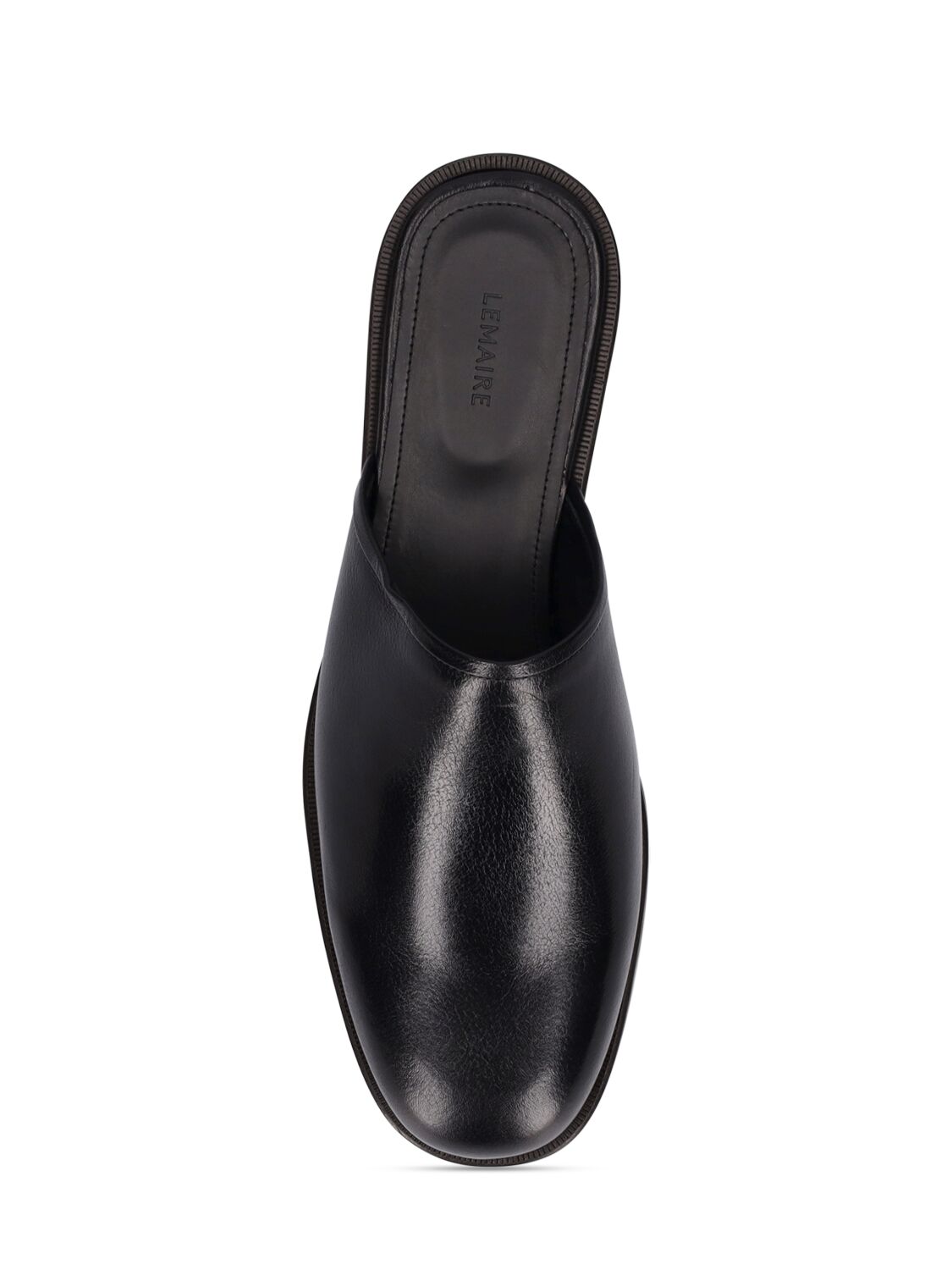 Shop Lemaire Square Leather Mules In Black