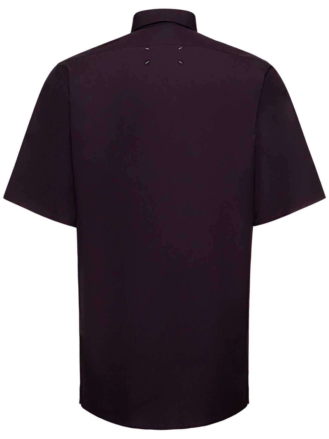 Shop Maison Margiela Cotton Poplin Short Sleeved Shirt In Purple