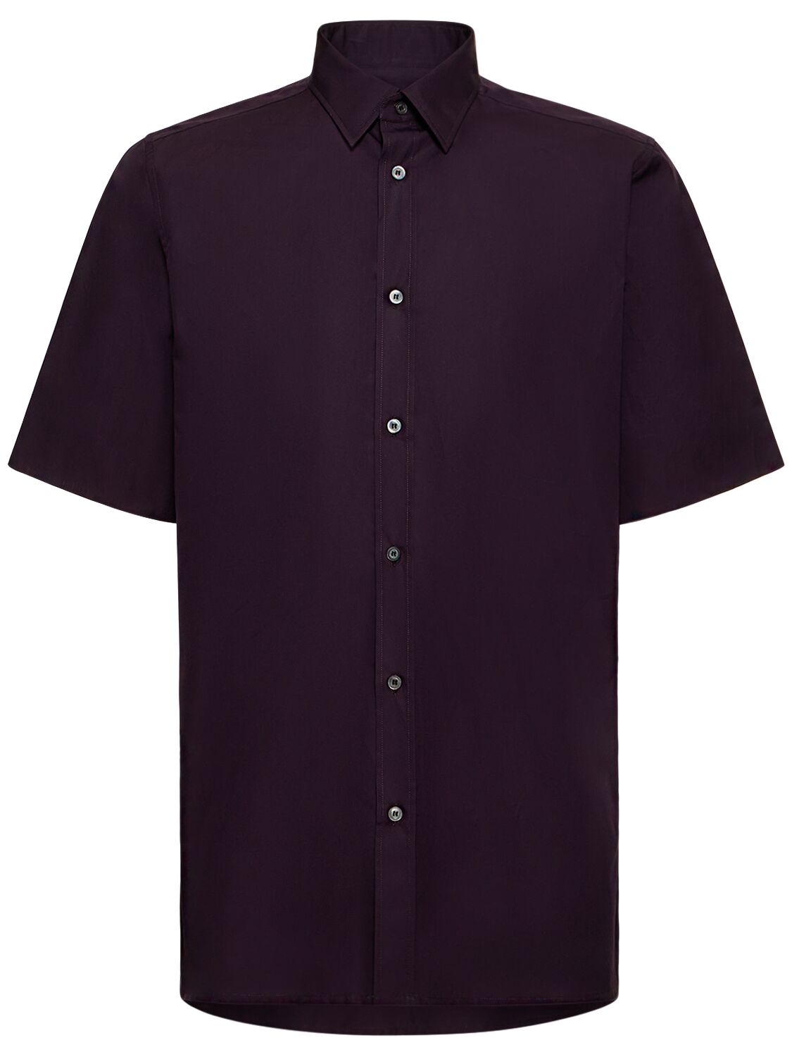 Maison Margiela Cotton Poplin Short Sleeved Shirt In Purple