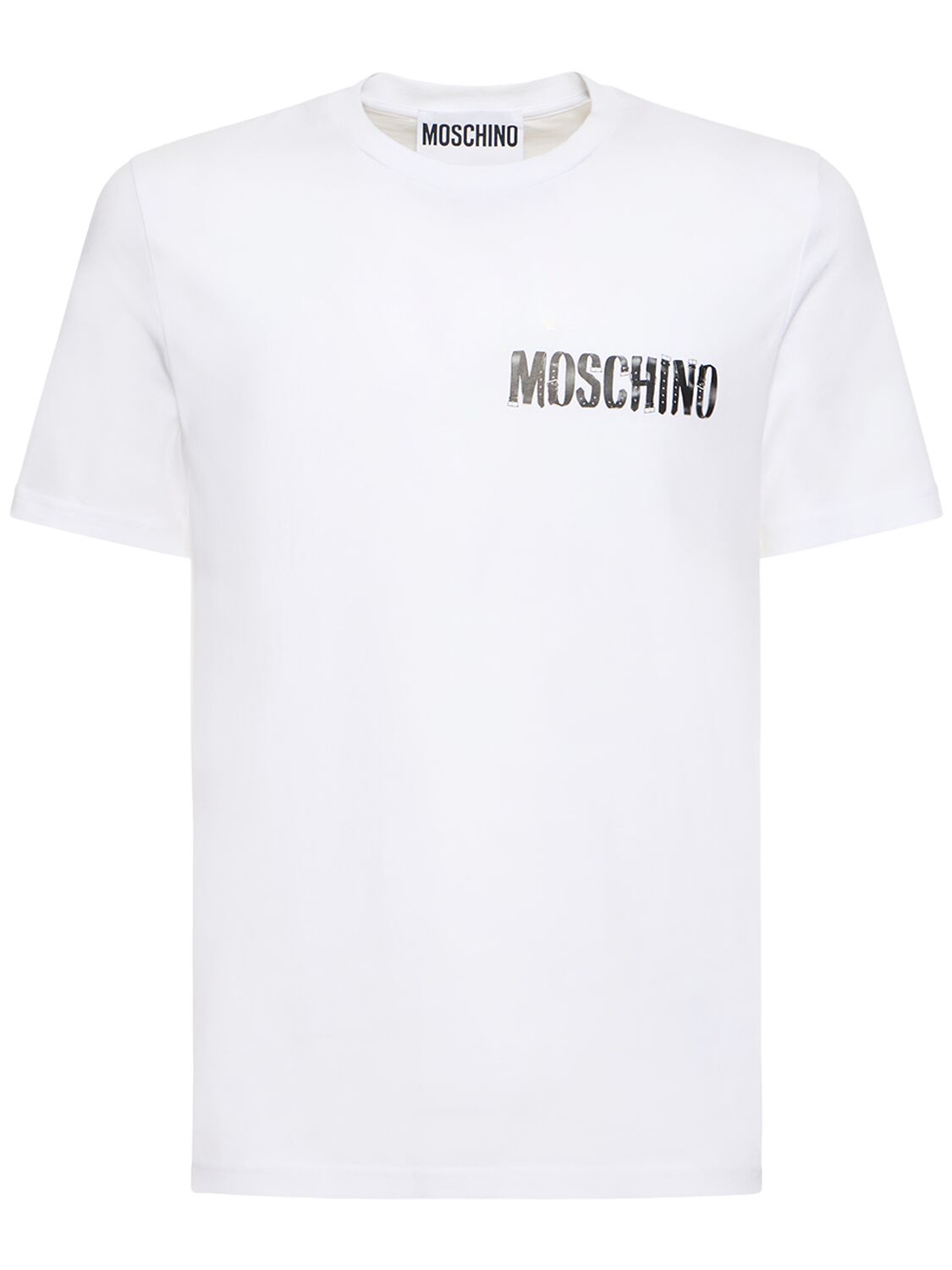 Moschino Logo Print Organic Cotton T-shirt In White