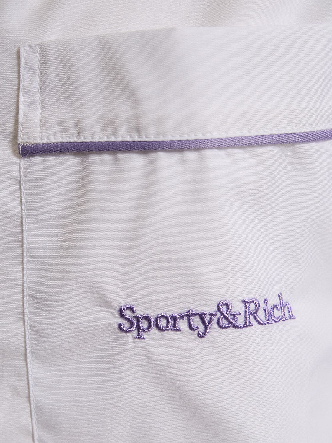 Shop Sporty And Rich Serif Logo Long-sleeve Pajama Top In White